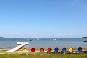 Eagle Harbor chairs and sailboats